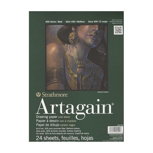 Strathmore Serie 400 Artagain, Papier, Kohleschwarz, 9x12, 24 von Strathmore