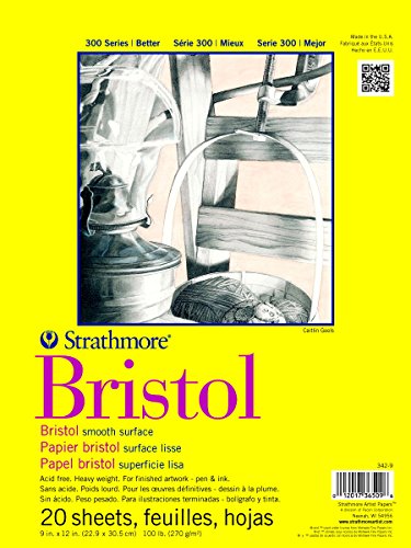 Pro-Art 300 Series Smooth Pad Strathmore Bristol Zeichenblock, glatt, 22,9 x 30,5 cm, 20 Blatt, Papier, White, One Size Pro-Art 300 Series Smooth Pad Strathmore Bristol Zeichenblock, glatt, 22,9 x 30,5 cm, 20 Blatt, Papier, White, One Size von Strathmore