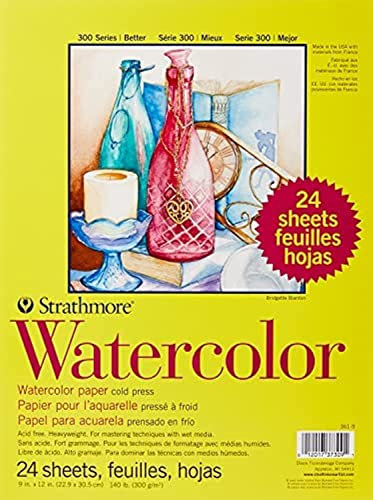 Strathmore 300 Cold Press Watercolor Paper 300er-Serie Aquarell-Klasse-Set, Kaltpressung, Papier, Original Versio, 1 Pack von Strathmore