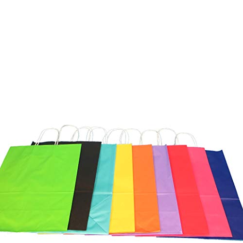 Pro DP 250-350 Papiertragetaschen Papiertüten Einkaufstüten farbig bunt mit Kordel Henkel 9 5 Größen zur Auswahl (22+10x28cm, Apricot) von Pro DP