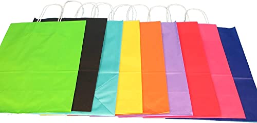 250 Premium Papiertragetaschen Geschenktüten Papiertüten Einkaufstüten farbig bunt mit Kordel Henkel 26+12x35cm Schwarz - Inkl. VerpG in D von Pro DP