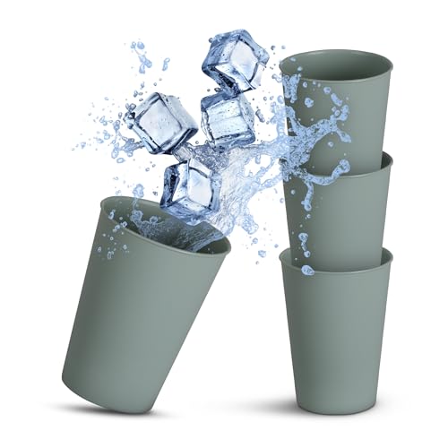 Pro Home (4er Pack Kunststoffbecher wiederverwendbar - BPA Frei - Spülmaschinenfest - (0,2L) Bruchfester PP - Partybecher Mehrweg, Camping Geburtstag von Pro Home