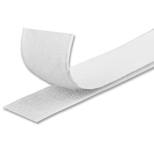 Pro Home Klettverschlussband, Selbstklebendes Flausch- und Hakenband Extra Stark - Breite 2cm, Länge 3m (6X 0,5m) - Weiß von Pro Home