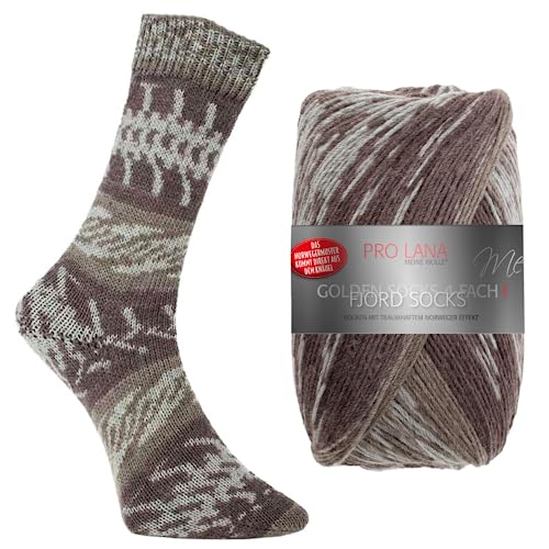 Pro Lana Fjord Socks Farbe 194, Sockenwolle musterbildend, Wolle Norwegermuster zum Stricken, 100g, 400m von theofeel