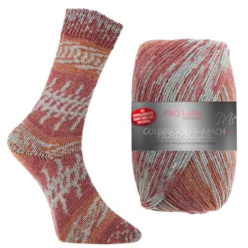 Pro Lana Fjord Socks Farbe 195, Sockenwolle musterbildend, Wolle Norwegermuster zum Stricken, 100g, 400m von Pro Lana / theofeel