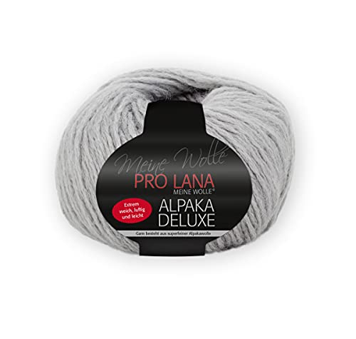 Pro Lana Alpaka Deluxe Farbe 92, Alpakawolle Stickwolle, Wolle Alpaka Nadelstärke 5 mm zum Stricken und Häkeln von Pro Lana