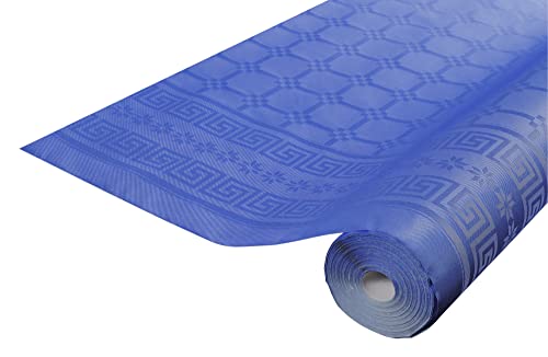 Pronappe Tischdecke R480619I 12er Pack Einweg-Tischdecken aus Damastpapier Länge 6m Breite 1,20m (pro Rolle) Farbe Marineblau Damastpapier mit universellem Muster schick und klassisch von Pro Nappe