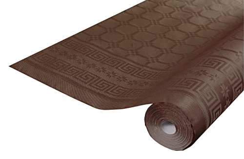 Pronappe Tischdecke R480629I 12er Pack Einweg-Tischdecken aus Damastpapier Länge 6m Breite 1,20m (pro Rolle) Farbe Schokolade Damastpapier mit universellem Muster schick und klassisch von Pro Nappe