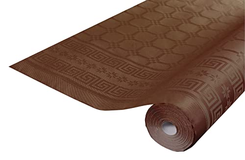 Pronappe Tischdecke R482529I Einweg-Tischdecke aus Damastpapier Länge 25m Breite 1,20m (pro Rolle) Farbe Schokolade Damastpapier mit schickem und klassischem Universalmuster von Pro Nappe