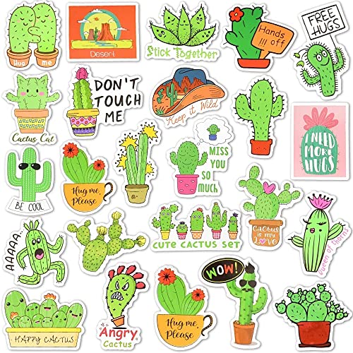 Nette Kaktus Aufkleber für Kinder Kaktus Vinyl Aufkleber für Wasserflasche Wasserdichte Pflanze Aufkleber Pack (50Pcs) von Pro-Noke