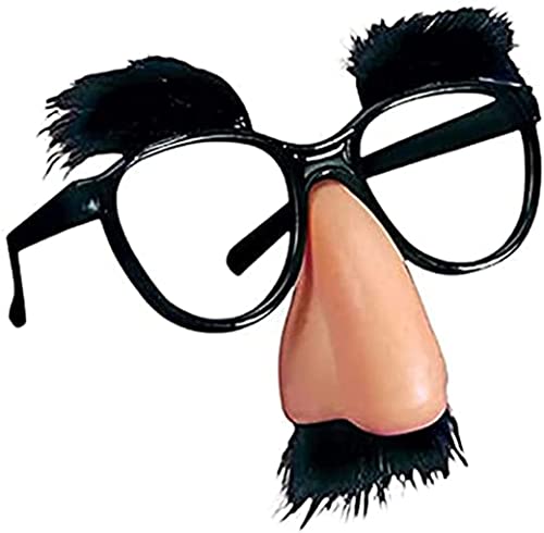 Verkleidung Brille mit lustiger Nase Lustige Brille mit Augenbrauen und Schnurrbart Perfekte Party Gefälligkeiten für Kostüm Halloween und Geburtstagspartys von Pro-Noke