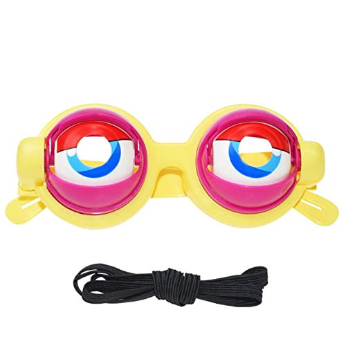Verrückte Auge Brille Googly Augen Brille Lustige Augen Brille Schütteln Party Brille Spielzeug für Halloween Kostümzubehör und Fotokabine Requisiten, Geburtstagsparty Gefälligkeiten(Gelb&Pink) von Pro-Noke