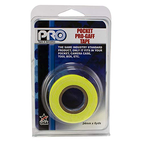 Pro Tapes 306GB16MFLYEL1 PRO Pocket Gaffer-Klebeband, 2,5 cm x 6 m, fluoreszierendes Gelb von Pro Tapes