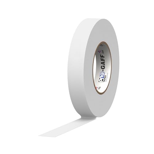 ProTapes Pro Gaff Premium-Gaffer-Klebeband mit Gummi-Kleber, 2,5 cm breit, 45,7 m lang, Weiß (1 Stück) von Pro