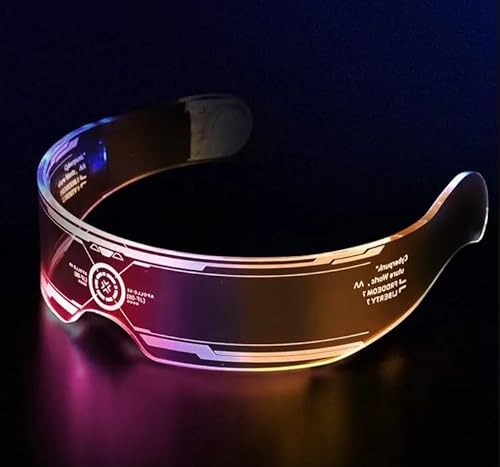 Cyberspace Leuchtende LED Party Visier Brille - Dual Controls 7 Farben 5 Modi Futuristisch Cool Sportlich Halloween Festival Karneval Party Prop Raves Disco Club Dance Fashion Glow in Dark Cyberspace Leuchtende LED Party Visier Brille - Dual Controls 7 Farben 5 Modi Futuristisch Cool Sportlich Halloween Festival Karneval Party Prop Raves Disco Club Dance Fashion Glow in Dark von ProBytes