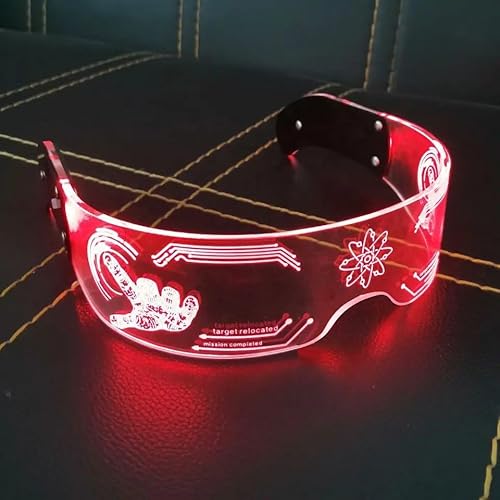 Cyberspace Leuchtende LED Party Visier Brille - Dual Controls 7 Farben 5 Modi Futuristisch Cool Sportlich Halloween Festival Karneval Party Prop Raves Disco Club Dance Fashion Glow in Dark Cyberspace Leuchtende LED Party Visier Brille - Dual Controls 7 Farben 5 Modi Futuristisch Cool Sportlich Halloween Festival Karneval Party Prop Raves Disco Club Dance Fashion Glow in Dark von ProBytes