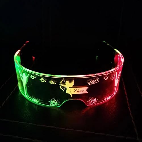 Cyberspace Leuchtende LED Party Visier Brille - Dual Controls 7 Farben 5 Modi Futuristisch Cool Sportlich Halloween Festival Karneval Party Prop Raves Disco Club Dance Fashion Glow in Dark Cyberspace Leuchtende LED Party Visier Brille - Dual Controls 7 Farben 5 Modi Futuristisch Cool Sportlich Halloween Festival Karneval Party Prop Raves Disco Club Dance Fashion Glow in Dark von ProBytes
