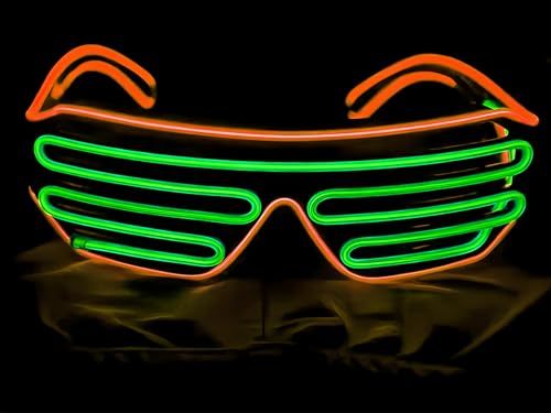 Leuchtende LED-Brille für Partys, 3 Modi, leuchtende Schattierungen, Konzerte, DJ, Club, Disco, Rave, Themenparty, Weihnachten, Halloween, Karneval, Festival, Neujahr, Uni (fluoreszierendes Grün Leuchtende LED-Brille für Partys, 3 Modi, leuchtende Schattierungen, Konzerte, DJ, Club, Disco, Rave, Themenparty, Weihnachten, Halloween, Karneval, Festival, Neujahr, Uni (fluoreszierendes Grün von ProBytes