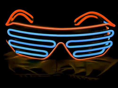 ProBytes Leuchtende LED-Brille für Partys, 3 Modi, beleuchtete Schattierungen, Konzerte, DJ, Club, Disco, Rave, Themenparty, Weihnachten, Halloween, Karneval, Festival, Neujahr, Uni (Blau und ProBytes Leuchtende LED-Brille für Partys, 3 Modi, beleuchtete Schattierungen, Konzerte, DJ, Club, Disco, Rave, Themenparty, Weihnachten, Halloween, Karneval, Festival, Neujahr, Uni (Blau und von ProBytes