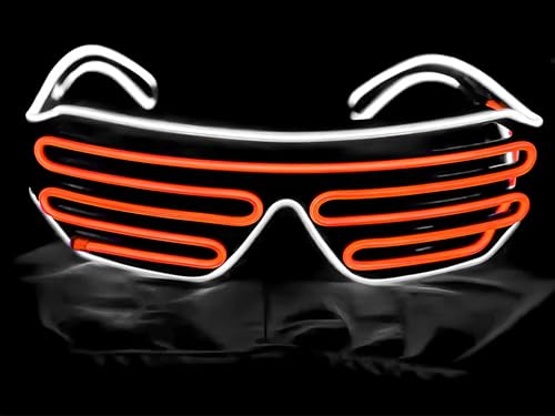 ProBytes Leuchtende LED-Brille für Partys, 3 Modi, beleuchtete Schattierungen, Konzerte, DJ, Club, Disco, Rave, Themenparty, Weihnachten, Halloween, Karneval, Festival, Neujahr, Uni (Orange und ProBytes Leuchtende LED-Brille für Partys, 3 Modi, beleuchtete Schattierungen, Konzerte, DJ, Club, Disco, Rave, Themenparty, Weihnachten, Halloween, Karneval, Festival, Neujahr, Uni (Orange und von ProBytes