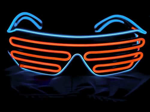 ProBytes Leuchtende LED-Brille für Partys, 3 Modi, beleuchtete Schattierungen, Konzerte, DJ, Club, Disco, Rave, Themenparty, Weihnachten, Halloween, Karneval, Festival, Neujahr, Uni (Orange und ProBytes Leuchtende LED-Brille für Partys, 3 Modi, beleuchtete Schattierungen, Konzerte, DJ, Club, Disco, Rave, Themenparty, Weihnachten, Halloween, Karneval, Festival, Neujahr, Uni (Orange und von ProBytes