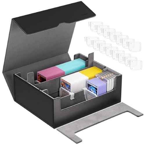 ProCase 3 Slot Sammelkarten-Aufbewahrungsbox, Magnetverschluss Deck Box für Magnetkartenhalter, MTG, TCG, Toploader, Yugioh, Sportkarten mit verstellbaren Fächern -Schwarzgrau ProCase 3 Slot Sammelkarten-Aufbewahrungsbox, Magnetverschluss Deck Box für Magnetkartenhalter, MTG, TCG, Toploader, Yugioh, Sportkarten mit verstellbaren Fächern -Schwarzgrau von ProCase