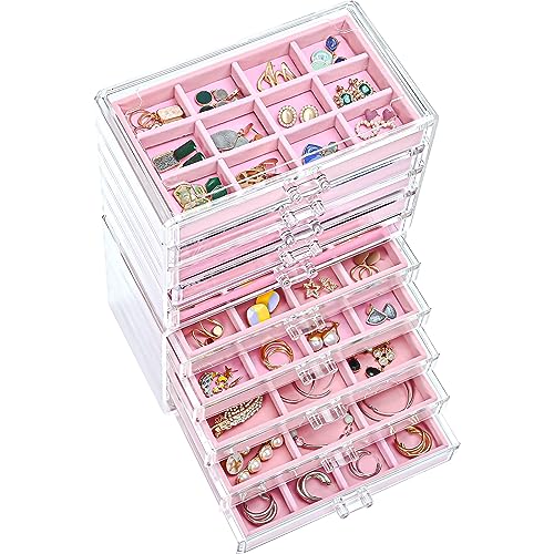 ProCase Acryl Schmuck Organizer Schmuckschatulle für Damen Durchsichtige Schmuckaufbewahrung Schmuckkästchen Schmuckbox mit 10 Schubladen für Ohrringe, Ringe, Armbänder -Rosa ProCase Acryl Schmuck Organizer Schmuckschatulle für Damen Durchsichtige Schmuckaufbewahrung Schmuckkästchen Schmuckbox mit 10 Schubladen für Ohrringe, Ringe, Armbänder -Rosa von ProCase