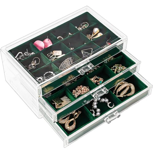 ProCase Acryl Schmuck Organizer Schmuckschatulle für Damen Durchsichtige Schmuckaufbewahrung Schmuckkästchen Schmuckbox mit 3 Schubladen für Ohrringe, Ringe, Armbänder -Emerald ProCase Acryl Schmuck Organizer Schmuckschatulle für Damen Durchsichtige Schmuckaufbewahrung Schmuckkästchen Schmuckbox mit 3 Schubladen für Ohrringe, Ringe, Armbänder -Emerald von ProCase