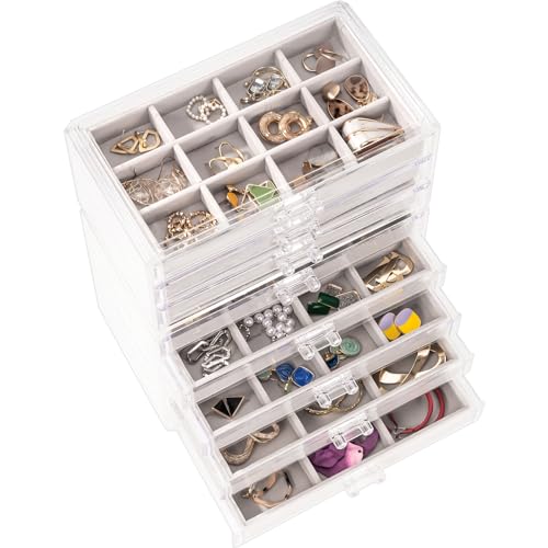 ProCase Acryl Schmuck Organizer Schmuckschatulle für Damen Durchsichtige Schmuckaufbewahrung Schmuckkästchen Schmuckbox mit 8 Schubladen für Ohrringe, Ringe, Armbänder -Grau ProCase Acryl Schmuck Organizer Schmuckschatulle für Damen Durchsichtige Schmuckaufbewahrung Schmuckkästchen Schmuckbox mit 8 Schubladen für Ohrringe, Ringe, Armbänder -Grau von ProCase