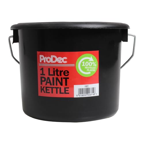 ProDec 1.Liter Farbkessel, 100. Prozent recycelter Kunststoff zum Umfüllen von Farbe, Lack, Holzbehandlungen, größere Dosen und zum Mischen von Tapetenkleister, ideal für Arbeiten auf Leitern von ProDec