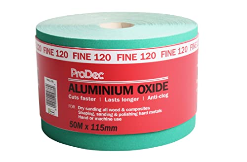 ProDec Schleifpapier, Körnung 120, fein, Aluminiumoxid, 50 m x 115 mm, Rolle, grün, PAALL120 ProDec Schleifpapier, Körnung 120, fein, Aluminiumoxid, 50 m x 115 mm, Rolle, grün, PAALL120 von ProDec
