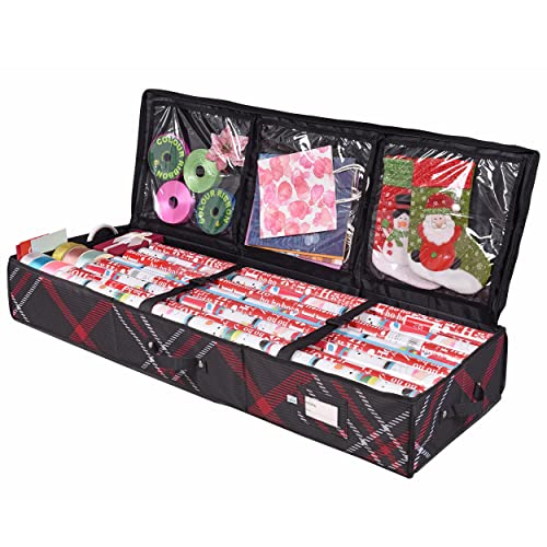ProPik Geschenkpapier-Aufbewahrungsbehälter, Geschenkpapier-Organizer unter dem Bett, 104,1 x 35,6 x 15,2 cm, passend für 18–24 Rollen bis zu 101,6 cm lang, strapazierfähiges 600D-Oxford-Material, ProPik Geschenkpapier-Aufbewahrungsbehälter, Geschenkpapier-Organizer unter dem Bett, 104,1 x 35,6 x 15,2 cm, passend für 18–24 Rollen bis zu 101,6 cm lang, strapazierfähiges 600D-Oxford-Material, von ProPik