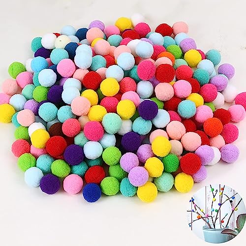 500 Stück Bunte Pompons Probuk 10mm Kleine Bommeln zum Basteln,Mini Filzkugeln Multicolored Flauschigen Bälle DIY Kreative Handwerk für Partydekoration, Girlanden, Quasten, Haarschmuck, Kleidung von Probuk