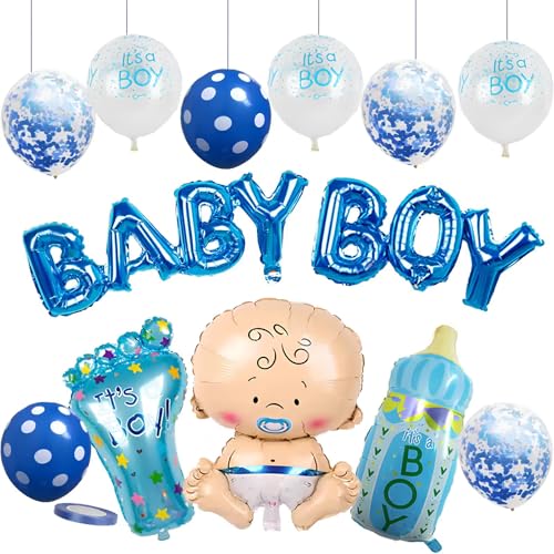 Kit Baby Shower Dekoration Junge – Luftballons Blau, Babyparty, Gender Reveal, Taufe – Ideal für Thematische Feiern Kit Baby Shower Dekoration Junge – Luftballons Blau, Babyparty, Gender Reveal, Taufe – Ideal für Thematische Feiern von Probuk