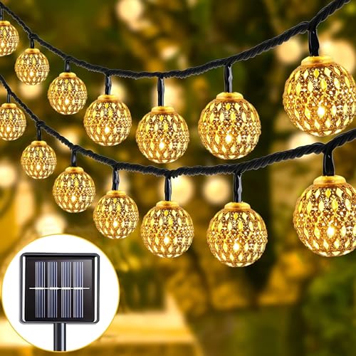 Led lichterkette Marokkanische 12m, 100 LEDs mit 8 Modi, IP65 Wasserdichte Solar Gartenbeleuchtung für Balkon, Terrasse, Hochzeit & Party Dekoration, Solarbetriebene Gartenlampen für Außenbereich Led lichterkette Marokkanische 12m, 100 LEDs mit 8 Modi, IP65 Wasserdichte Solar Gartenbeleuchtung für Balkon, Terrasse, Hochzeit & Party Dekoration, Solarbetriebene Gartenlampen für Außenbereich von Probuk