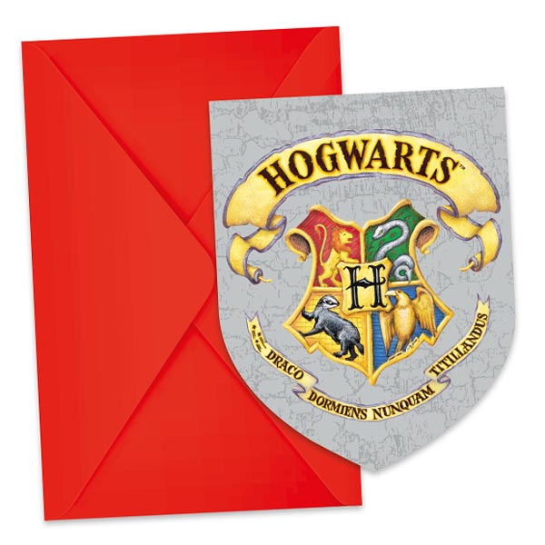 6 Harry Potter Einladungen für Kindergeburtstag inkl. Umschläge von Procos