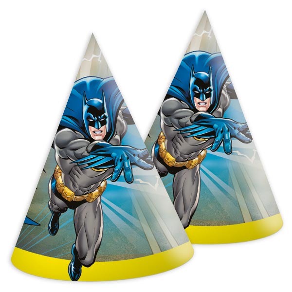 Batman Partyhüte aus Pappe, im 6er Pack von Procos