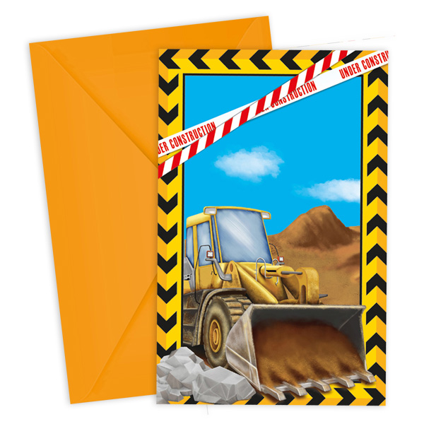 Baustelle Einladungen & Umschläge, 6er Pack, 14cm x 9cm Baustelle Einladungen & Umschläge, 6er Pack, 14cm x 9cm von Procos