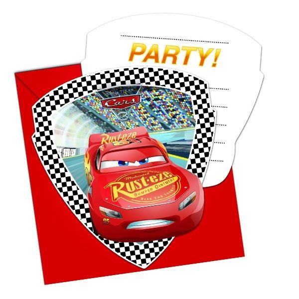 Cars 3 Einladungen, 6er Cars 3 Einladungen, 6er von Procos
