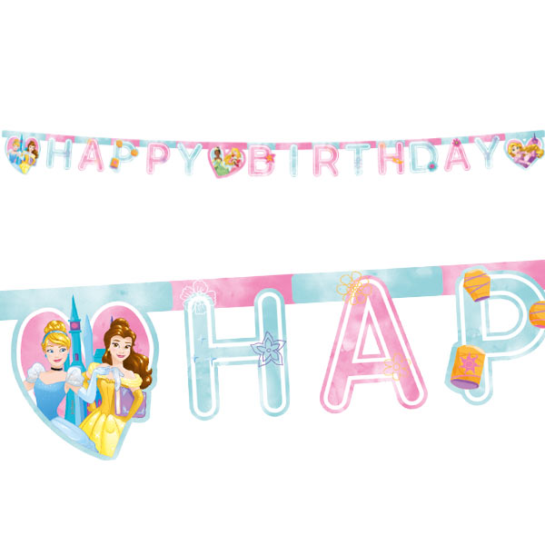 Disney Princess Buchstabenkette, 2m, Happy Birthday Prinzessin von Procos