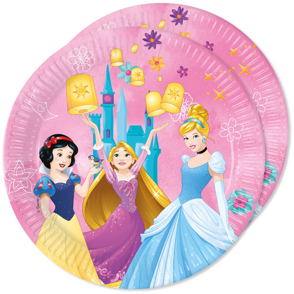 Disney Princess Partyeller, 23cm, 8 Stück, Prinzessinnen Geburtstag von Procos