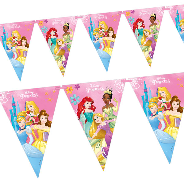 Disney Princess Wimpelkette, 2,3m, Märchen-Raumdeko