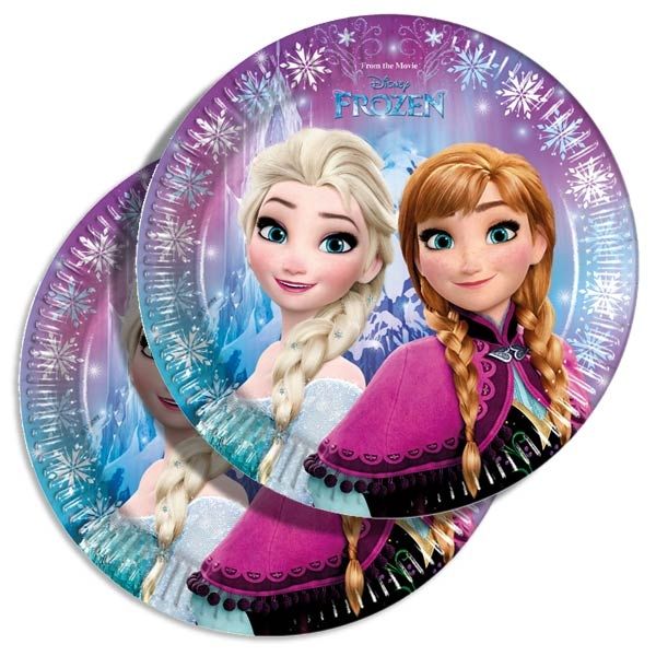 Eiskönigin Partyteller im 8er Pack mit Anna & Elsa aus Disney Frozen, 23cm von Procos