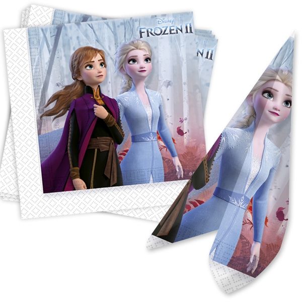 Frozen 2 - Servietten mit Anna und Elsa, 20 Stk, 33x33cm von Procos