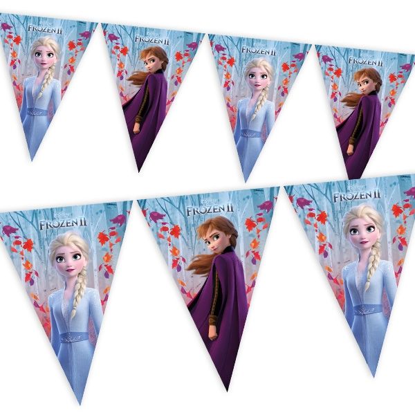 Frozen 2 - Wimpelkette, 1 Stk, mit Anna und Elsa, 2,3m von Procos