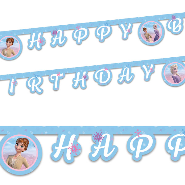 Frozen 2 Wind Spirit Buchstabenkette aus Pappe, 2m Frozen 2 Wind Spirit Buchstabenkette aus Pappe, 2m