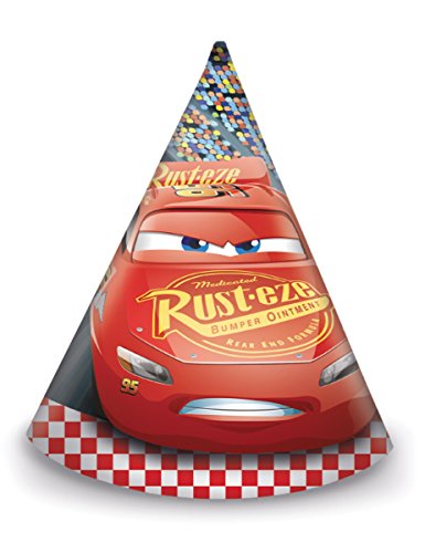 Generique - Cars 3 Partyhüte für Kindergeburtstage Disney Lizenzartikel 6 Stück bunt 16cm von Procos