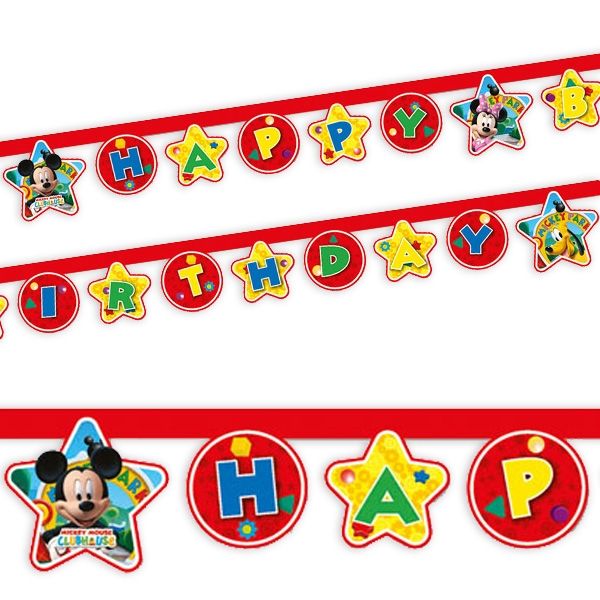 Mickey Maus Buchstabenkette mit Happy Birthday Glückwunsch, 2,1m von Procos