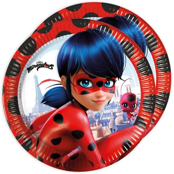 Miraculous Teller, 8er Pack, 23cm, Ladybug-Partyteller für Kinder Miraculous Teller, 8er Pack, 23cm, Ladybug-Partyteller für Kinder von Procos