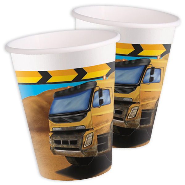 Partybecher Baustelle im 8er Pack, 200ml, Bauarbeiter Tischdeko Partybecher Baustelle im 8er Pack, 200ml, Bauarbeiter Tischdeko